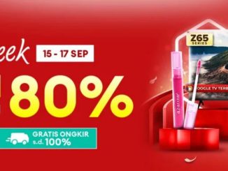 Promo LazMall Happy Week Diskon hingga 80% + Gratis Ongkir 100%