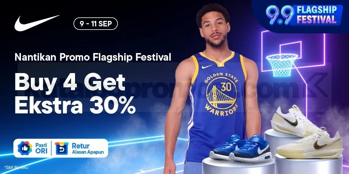 Promo NIKE di Blibli 9.9 - BELI 4 EKSTRA 30%! 