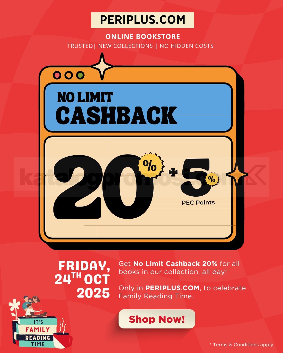 Promo Periplus Family Reading Time NO LIMIT CASHBACK 20%!