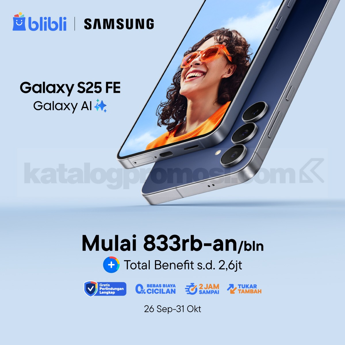 Promo Samsung Galaxy S25 FE di Blibli Cicilan Mulai 833K + Benefit hingga 2,6 Juta 