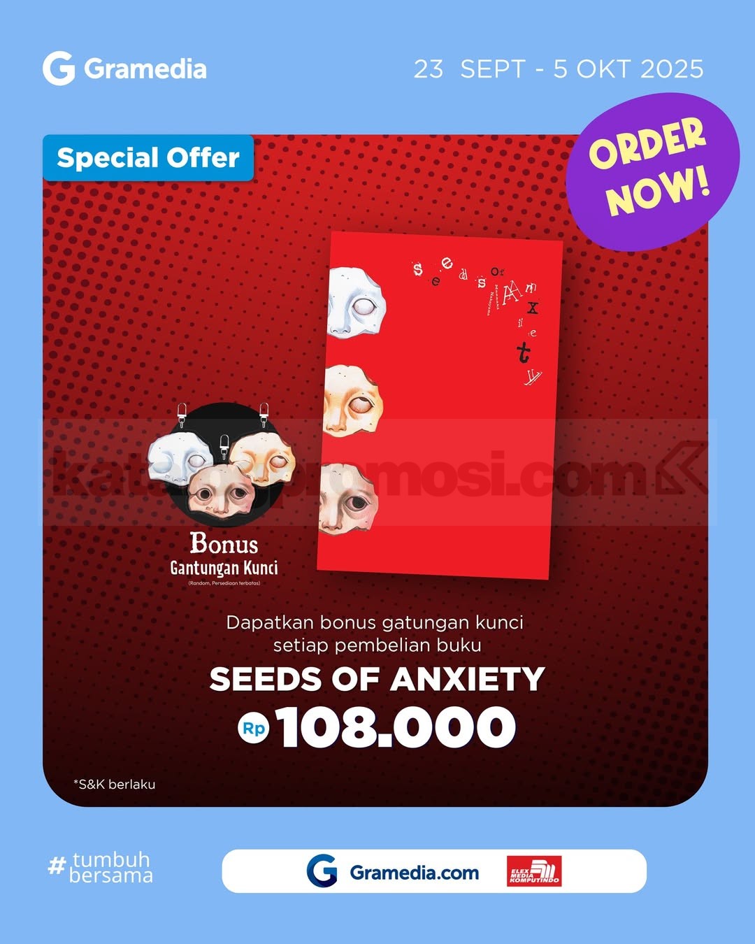Promo Seeds of Anxiety di Gramedia Bonus Gantungan Kunci