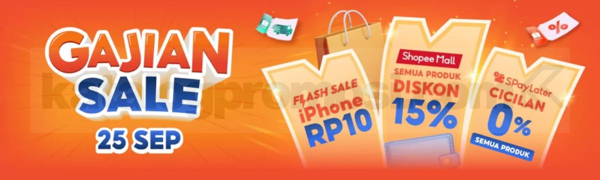Promo Shopee Spesial Gajian FLASH SALE iPhone Rp10 + CICILAN 0%