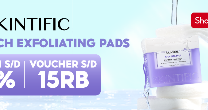 Promo Skintific Exfoliating Pads di Shopee Diskon hingga 60% + Voucher 15K