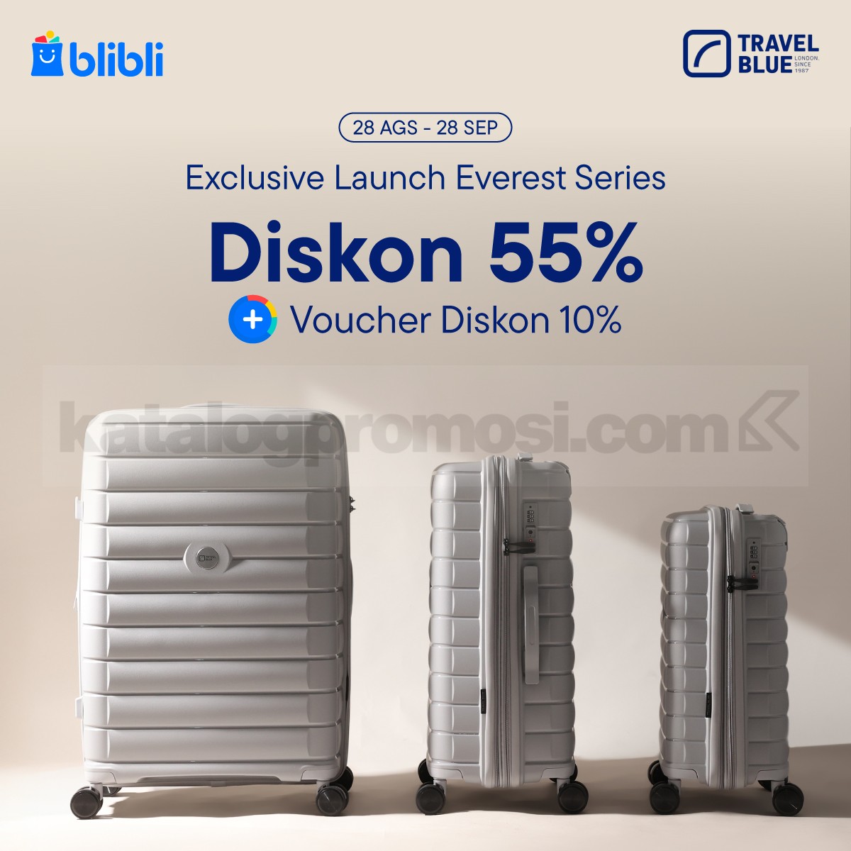 Promo Travel Blue Exclusive Launch Everest Series Diskon 55% di Blibli 