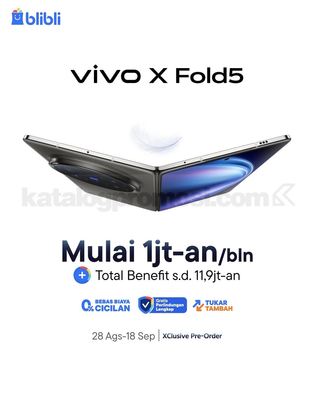 Promo Vivo X Fold5 Pre-Order Eksklusif di Blibli Mulai 1 Jutaan/Bulan