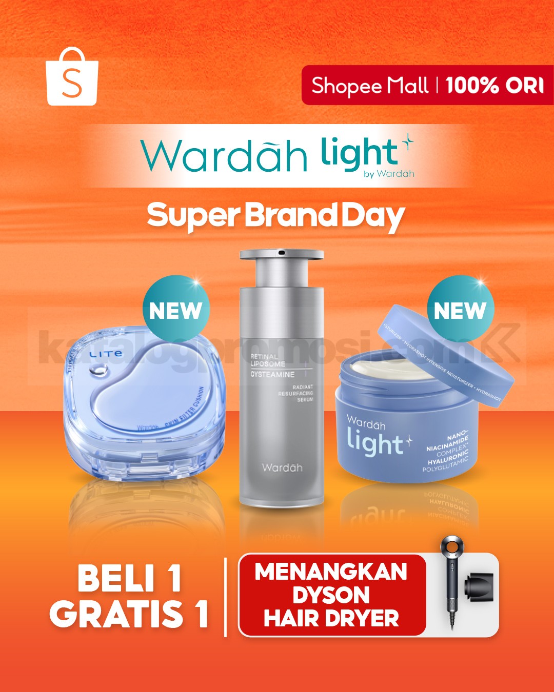 Promo Wardah di Shopee Beli 1 Gratis 1 + Hadiah Dyson Hair Dryer
