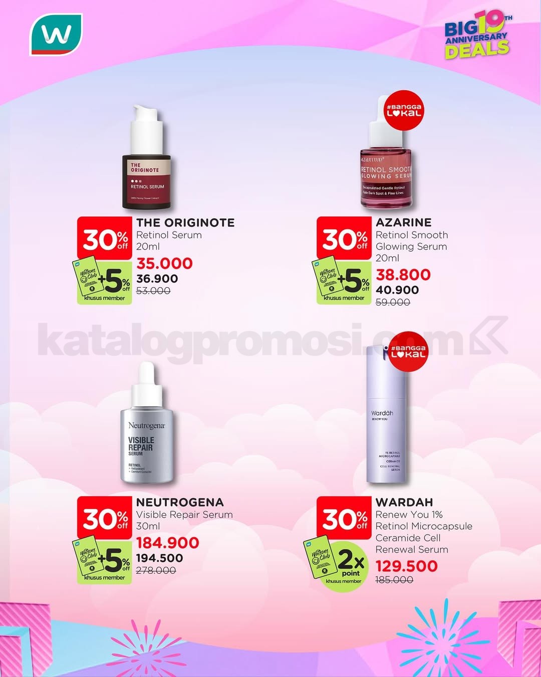 Promo Watsons - Skincare Wajah Auto Glowing Diskon 30% + 5%