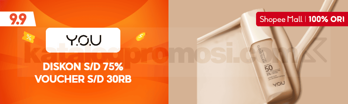 Promo YOU di Shopee 9.9 Diskon hingga 75% + Voucher 30K