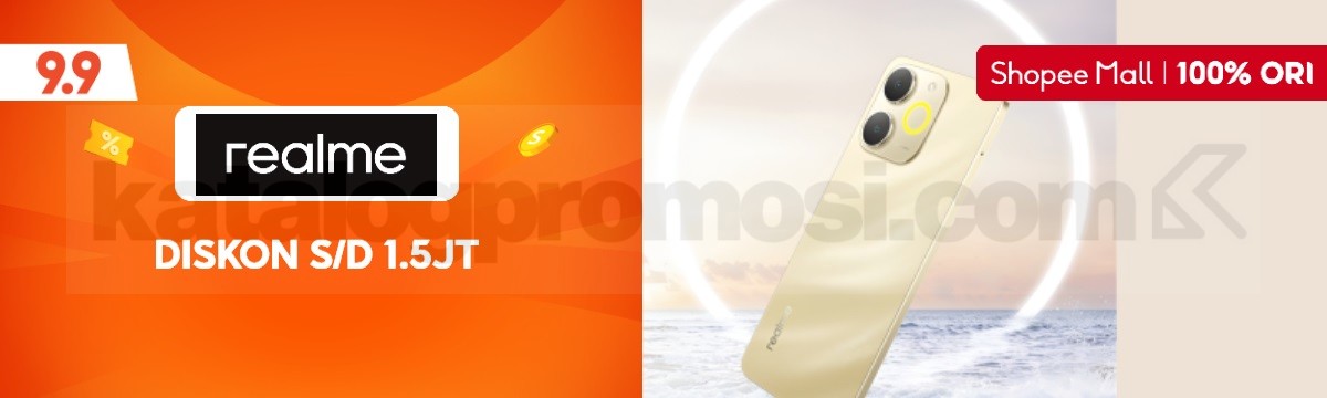 Promo realme di Shopee 9.9 Super Shopping Day Diskon hingga 1,5 Juta 