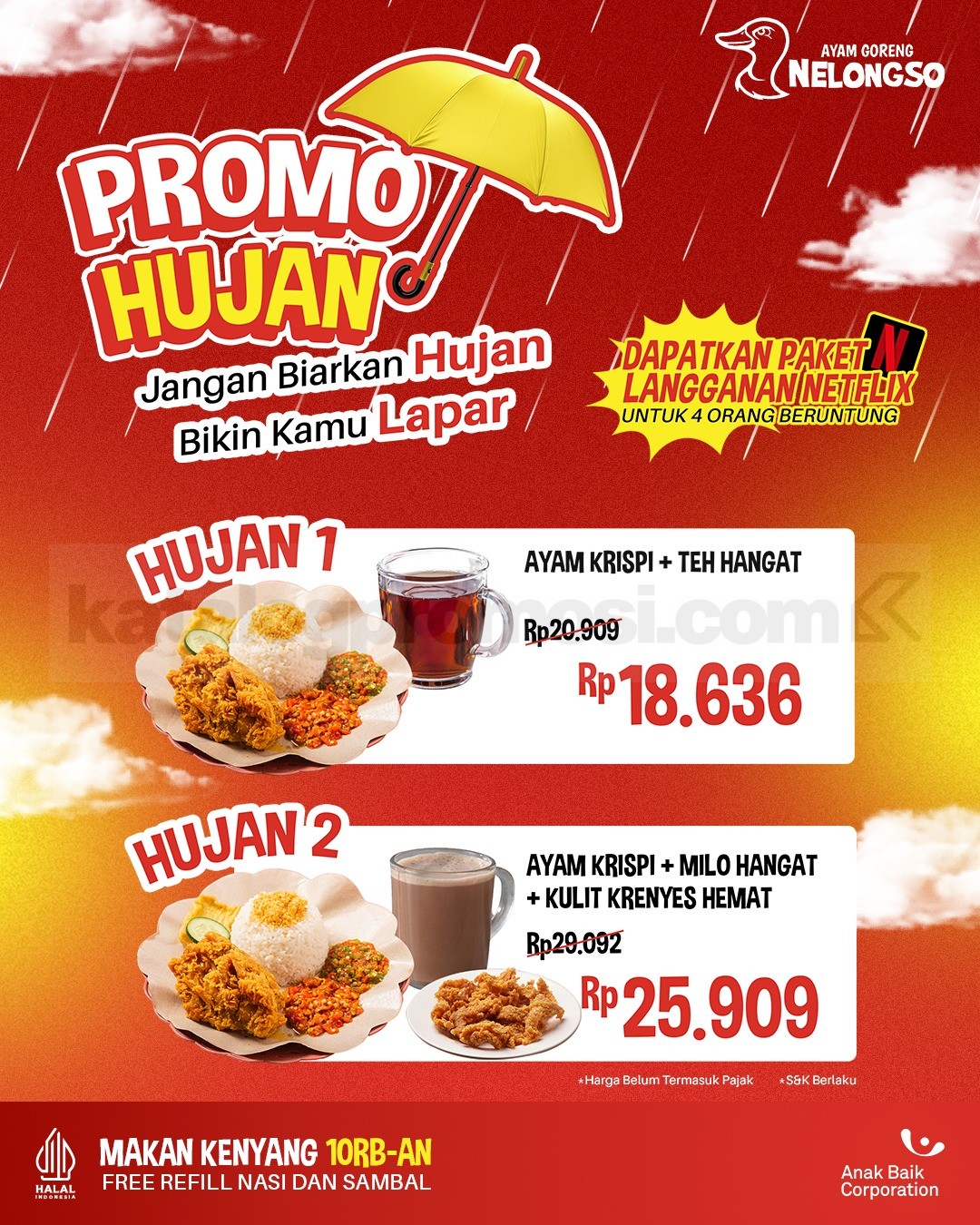 Promo Ayam Goreng Nelongso Paket Hujan Mulai Rp 18.636 Promo Ayam Goreng Nelongso Paket Hujan Mulai Rp 18.636 2