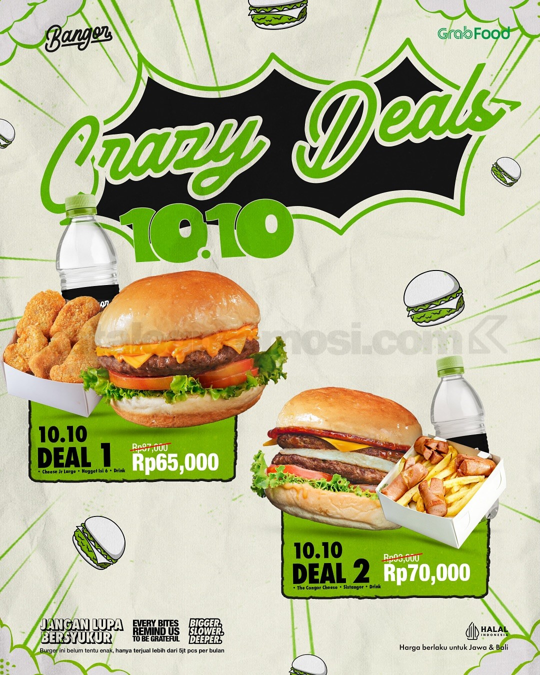 Promo Burger Bangor Paket Crazy Deal 10.10 mulai Rp65.000 Promo Burger Bangor Paket Crazy Deal 10.10 mulai Rp65.000