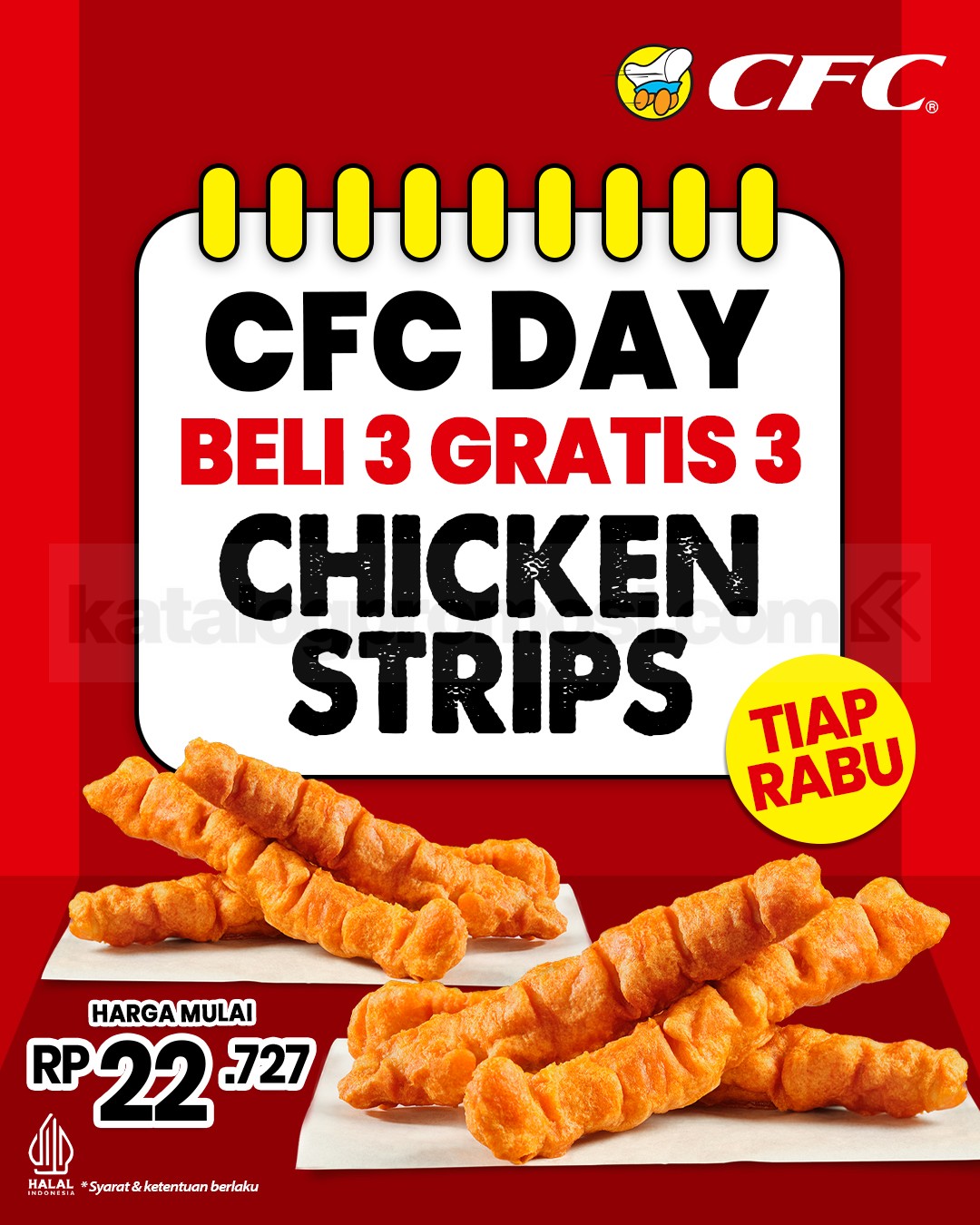 Promo CFC Day Beli 3 Gratis 3 Chicken Strips