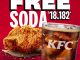 Promo KFC Chicken Free Soda Cuma Rp18.182