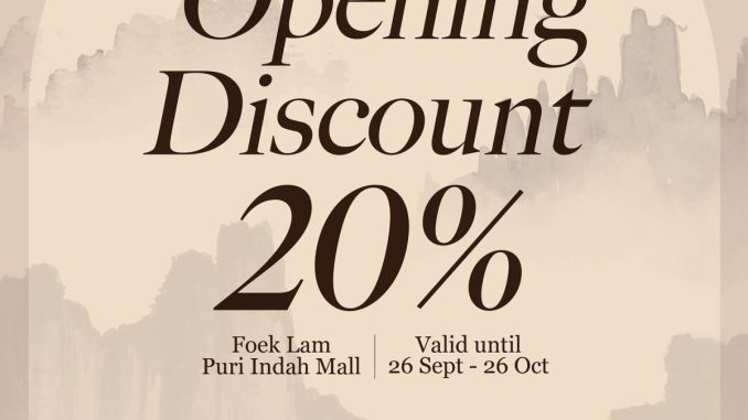 Promo Opening Foek Lam Puri Indah Mall Diskon 20% untuk Semua Makanan 1