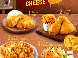 Promo A&W NEW! Spicy Gourmet Cheese mulai Rp. 48.500 dengan pilihan Combo Rice, Fries, Chicken Waffle, dan Double Beef Deluxe.