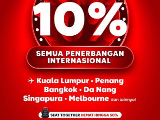 Promo AirAsia Diskon 10% Penerbangan Internasional periode pesan 9 – 15 Maret 2026 perjalanan hingga 18 Juni 2026