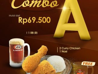 Promo A&W Curry Combo + Gelas Rooty Mug mulai Rp. 69.500 dengan pilihan menu curry gurih dan Root Beer