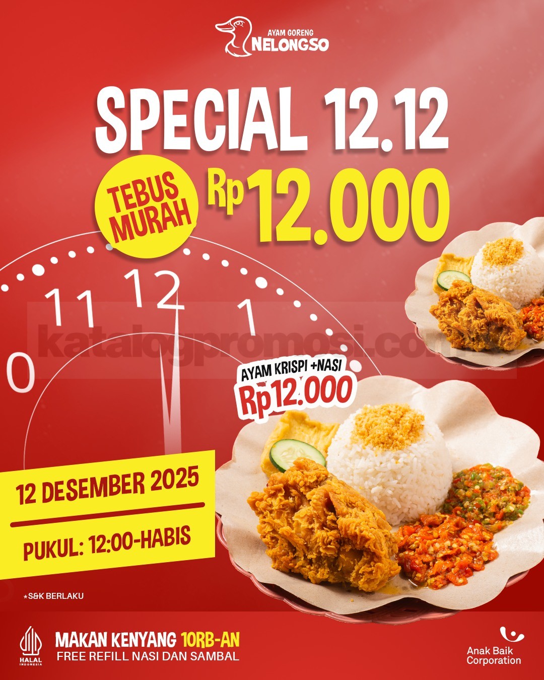 Promo Ayam Goreng Nelongso 12.12 Ayam Krispy Rp. 12.000 Promo Ayam Goreng Nelongso 12.12 Ayam Krispy Rp. 12.000 tebus murah untuk menu Ayam Krispi dan nasi