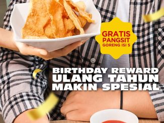 Promo Bakmi GM Birthday Treats gratis Pangsit Goreng untuk member ulang tahun, redeem via aplikasi