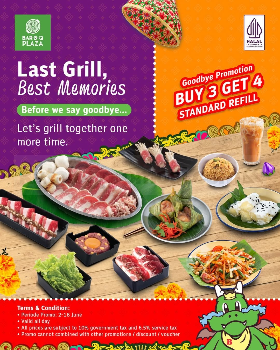 Promo Bar.B.Q Plaza Goodbye Promotion Buy 3 Get 4 Standard Refill Promo Bar.B.Q Plaza Goodbye Promotion Buy 3 Get 4 Standard Refill di Central Park hingga 18 Juni 2026