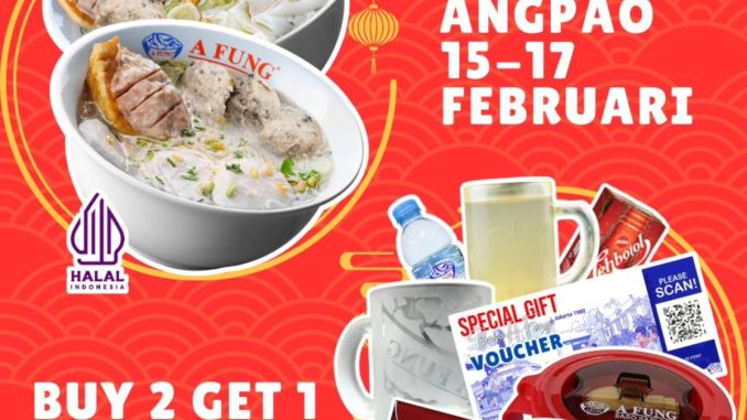 Promo Baso A Fung Tebar Angpao Imlek beli 2 mangkok gratis angpao hadiah langsung