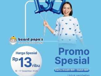 Promo Beard Papa’s HUT BRI Cream Puff Rp. 13.000 dengan pembayaran BRI