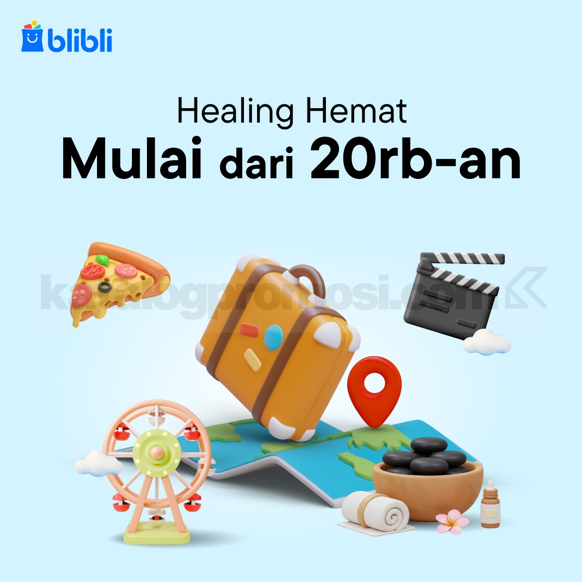 Promo Blibli Healing Hemat Mulai Rp. 20 ribuan Promo Blibli Healing Hemat mulai Rp. 20 ribuan untuk voucher streaming, wisata, spa, dan kuliner.
