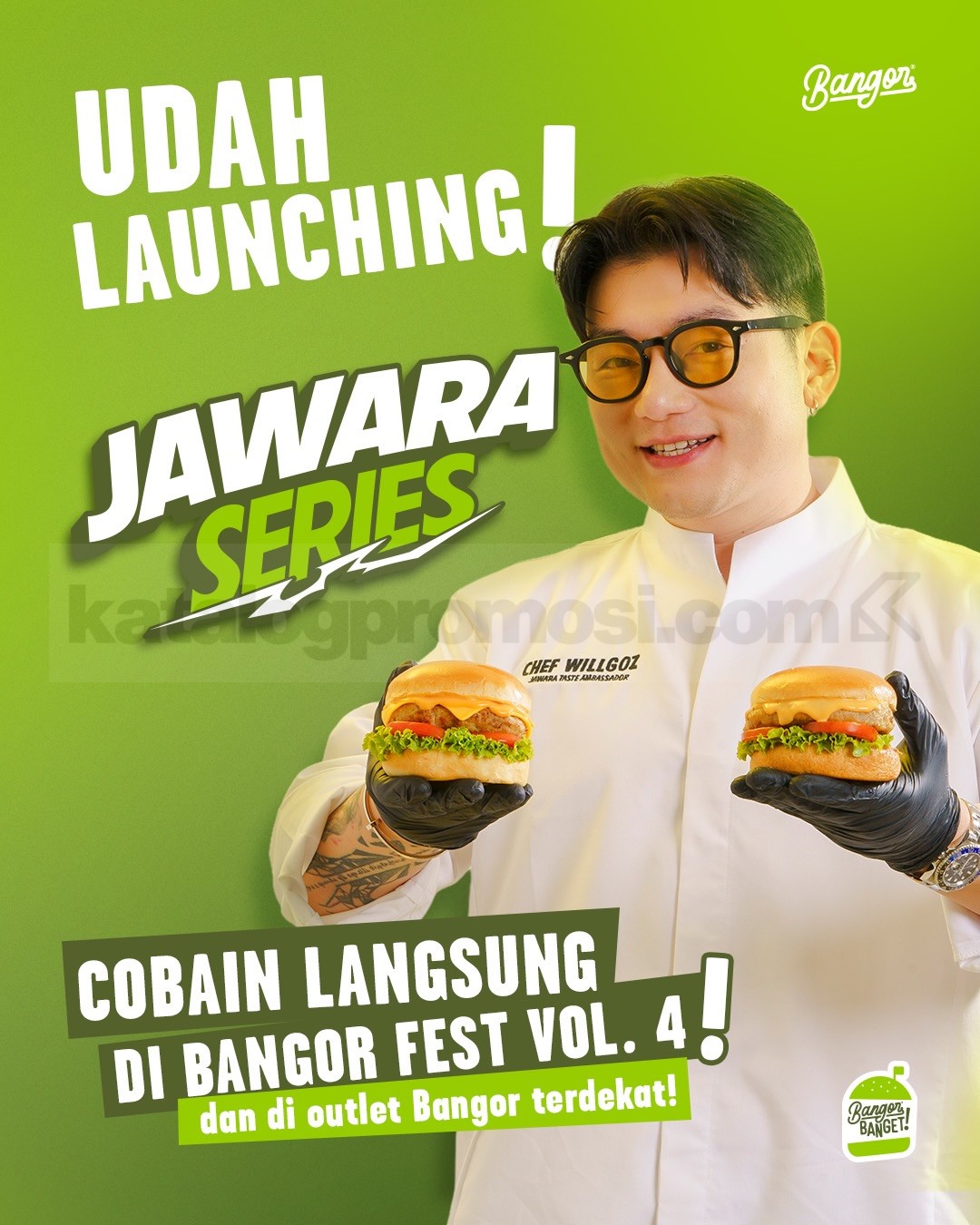 Promo Burger Bangor Jawara Series Mulai Rp18.000 Promo Burger Bangor Jawara Series mulai Rp18.000 tersedia mulai 8 Agustus 2026 dalam varian Jawara dan Jawara Cheese.