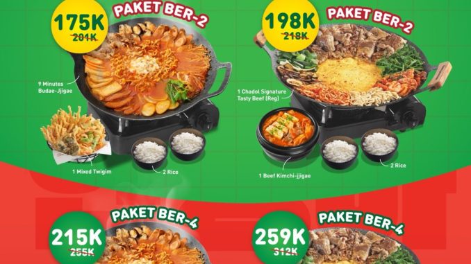 Promo Chadol Gujeolpan Holiday Specials Mulai Rp. 175.000 paket makan berdua dan berempat