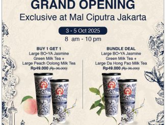 Promo CHAGEE Grand Opening Mal Ciputra Jakarta beli 1 gratis 1 milk tea Rp49.000
