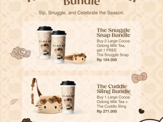 Promo Chagee Hello Kitty Holiday Companion Bundle mulai Rp. 104.000 dengan dua pilihan bundle dan merchandise edisi khusus.
