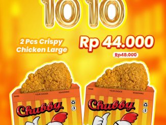 Promo Chubby 10.10 Large Crispy Chicken 2 pcs Rp.44.000 berlaku 10 Oktober 2025 di outlet Surabaya & Gresik