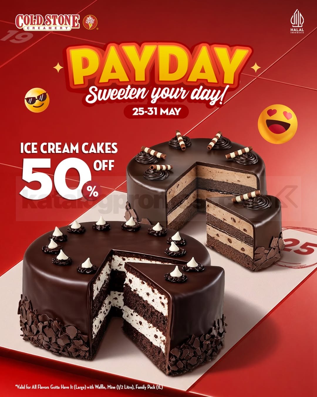Promo Cold Stone Payday Ice Cream Cake Diskon 50% Promo Cold Stone Payday Ice Cream Cake Diskon 50% untuk Chocolate Chipper dan Midnight Delight