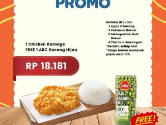 Promo Doner Kebab Beli Chicken Karaage Gratis ABC Kacang Hijau total Rp.18.181 di Bekasi