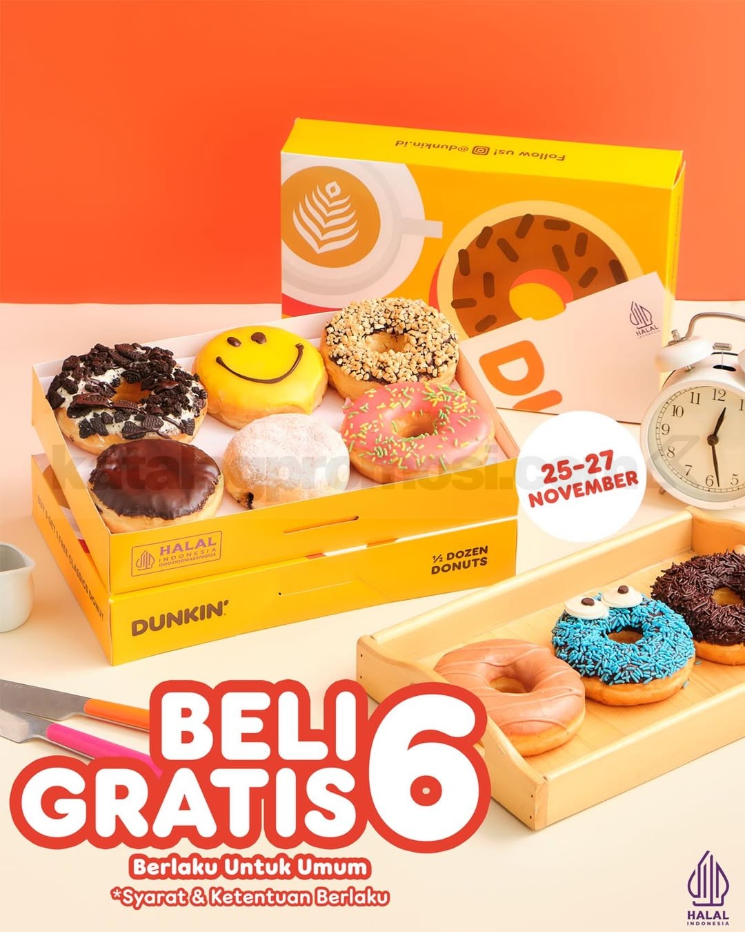 Promo Dunkin Donuts Beli 6 Gratis 6 Donuts Promo Dunkin Donuts Beli 6 Gratis 6 Bandung 25-27 November 2025 semua outlet tertentu