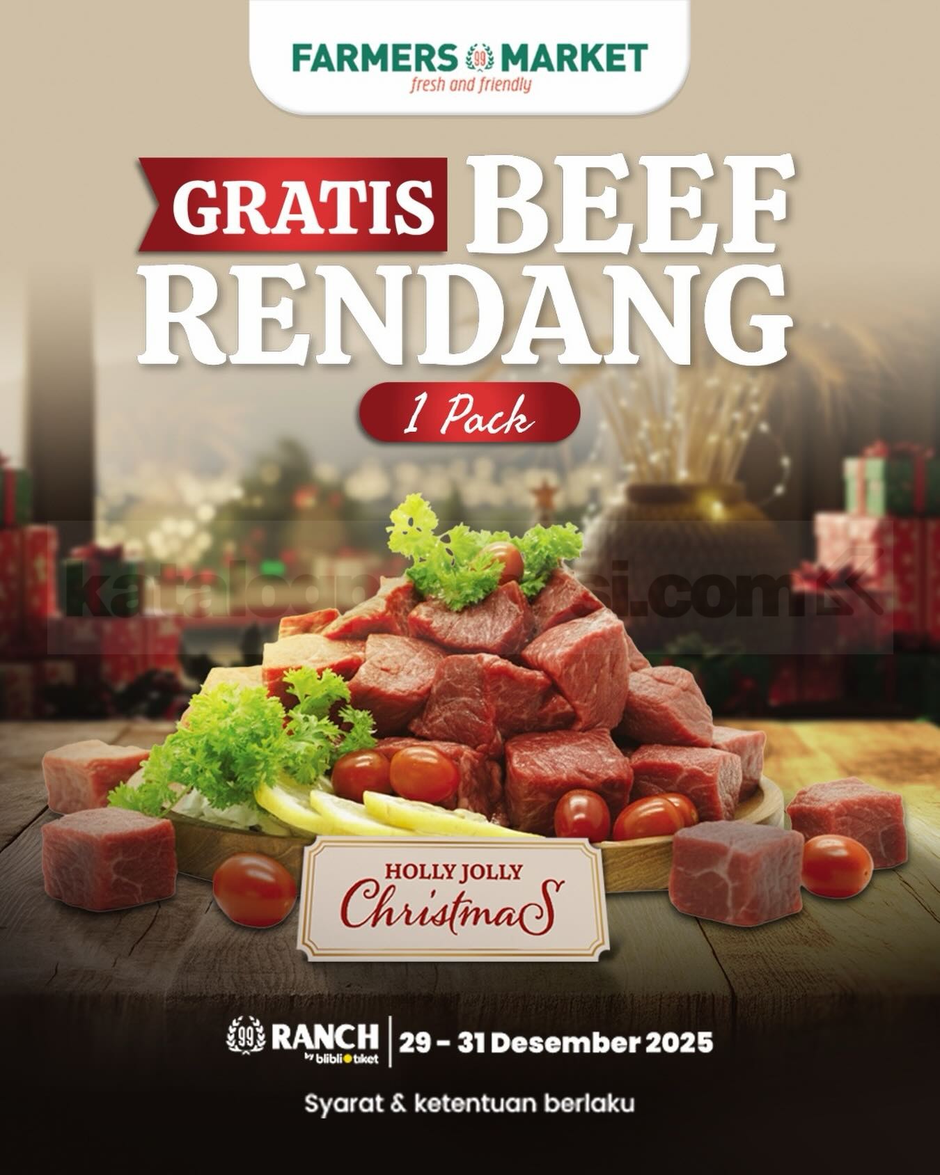 Promo Farmers Market Gratis 1 pack Beef Rendang Promo Farmers Market Gratis 1 pack Beef Rendang periode 29 – 31 Desember 2025