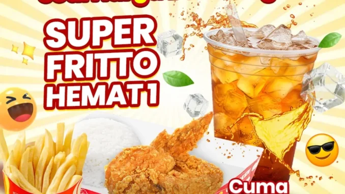 Promo Fritto Chicken Super Fritto Hemat 1 Rp. 28.000 lengkap ayam crispy, nasi, kentang & es teh