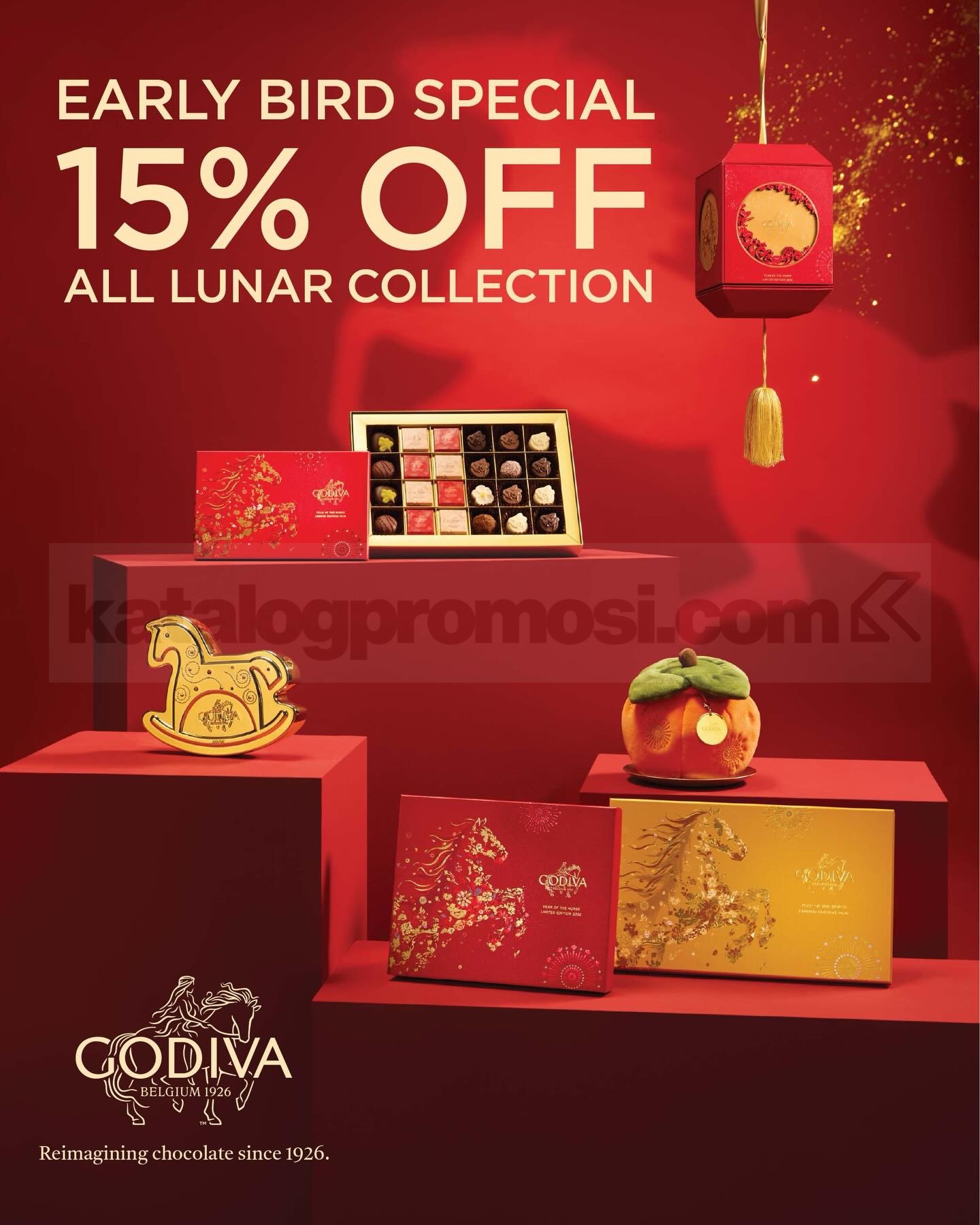 Promo GODIVA Chinese New Year Early Birds Diskon 15% Promo GODIVA Chinese New Year Early birds Discount 15% off koleksi cokelat Imlek
