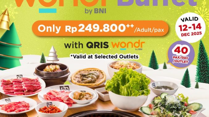 Promo Gyu-Kaku Wondr Buffet Rp. 249.800 pakai QRIS Wondr by BNI dengan hemat seratus ribu berlaku di beberapa lokasi.