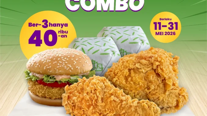 Promo Hits Chicken Big Combo Ber-3 Rp. 40ribuan periode 11 – 31 Mei 2026 khusus dine in