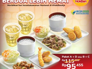 Promo HokBen Paket Berdua Mulai Rp. 47 ribu dengan menu lengkap dan Cold Ocha