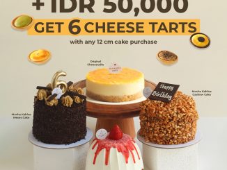 Promo Hokkaido Baby Extra 6 Cheese Tarts tambah Rp. 50.000 untuk pembelian cake 12 cm periode 25–30 November 2025