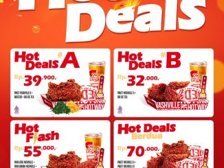 Promo Hotway’s Hot Deals Paket Nashville Mulai Rp. 32.000 paket nasi ayam Nashville dan minuman