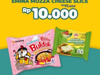Promo K3Mart Tebus Murah Emina Mozza Cheese Slice Rp. 10.000 beli Samyang Buldak Carbonara