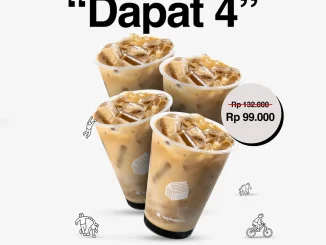 Promo Kopi Nako GrabFood Beli 3 Dapat 4 Rp. 99.000 iced latte klasik dan aren