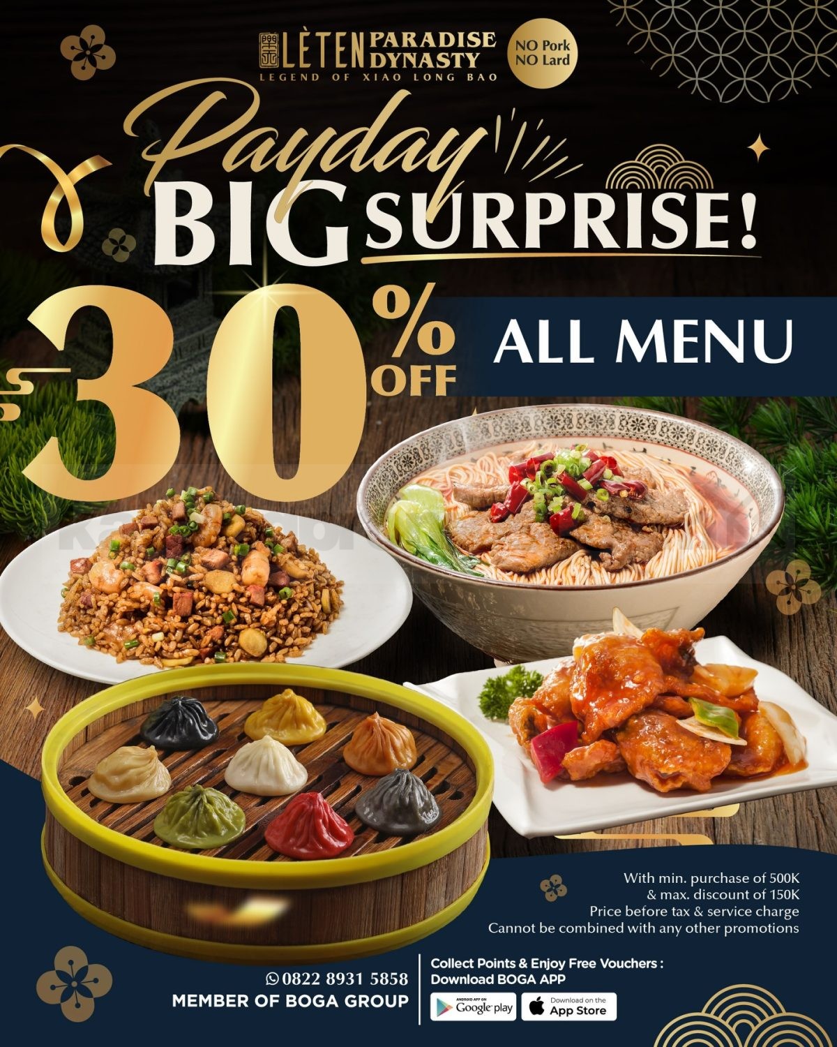 Promo LÈTEN PARADISE DYNASTY Payday Big Surprise Diskon 30% All Menu Promo LÈTEN PARADISE DYNASTY Payday Big Surprise diskon 30% all menu hingga 28 Januari 2026.