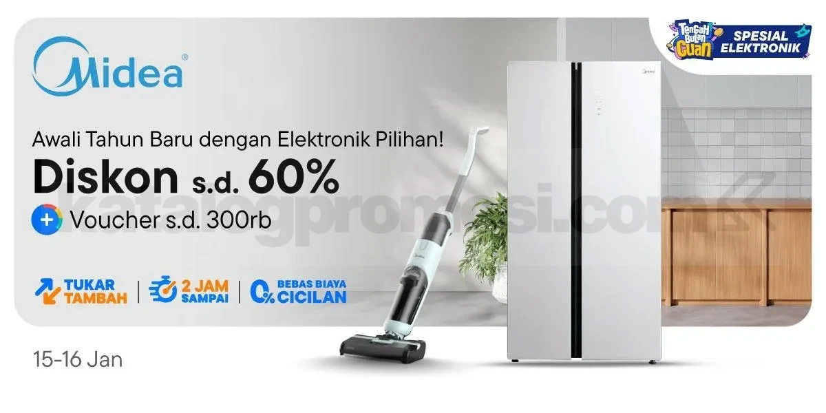 Promo Midea Blibli Tengah Bulan Cuan Diskon hingga 60% Promo Midea Blibli Tengah Bulan Cuan diskon hingga 60% elektronik rumah tangga