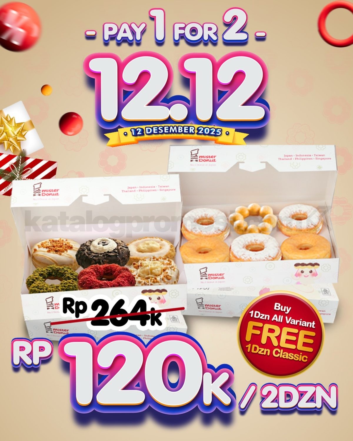 Promo Mister Donut 12.12 Buy 1 Get 2 Promo Mister Donut 12.12 Buy 1 Get 2 1