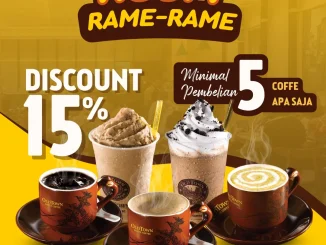 Promo OldTown White Coffee Diskon 15% untuk pembelian lima coffee berlaku Desember 2025