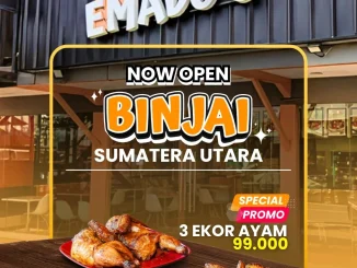 Promo Opening Emado's Binjai beli 3 ekor ayam cuma Rp 99.000 berlaku sampai 23 November 2025